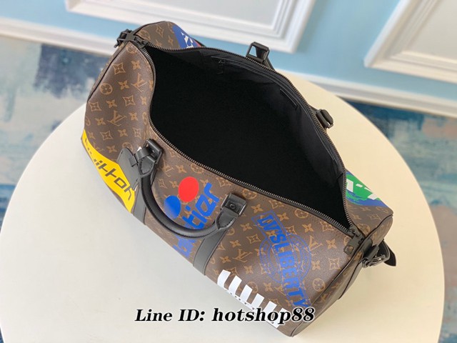 路易威登LV旅行包 LV男士大號行李袋 M44642老花 KEEPALL 50旅行袋 LV男士手提肩背包 xxlv1181